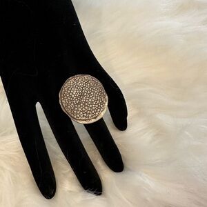 Silver Textured Statement Ring
